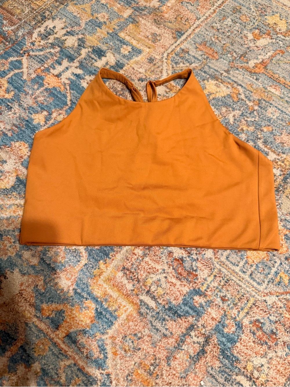 Girlfriend Collective Light Orange Halter Crop Top NWOT